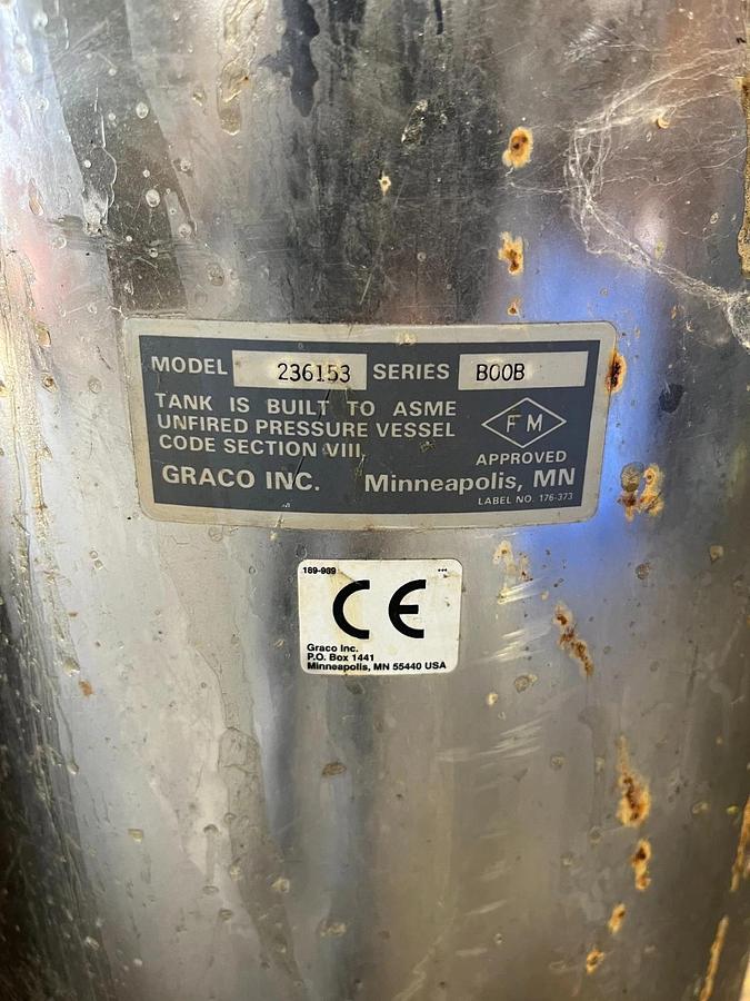 Used Graco 236153 High Pressure Tank Agitator