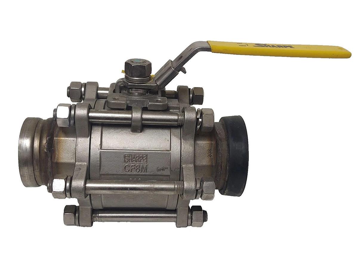 Used 🔥SHARPE 3" STAINLESS 3-PIECE BALL VALVE CF8M WELD SOCKET 600 WOG