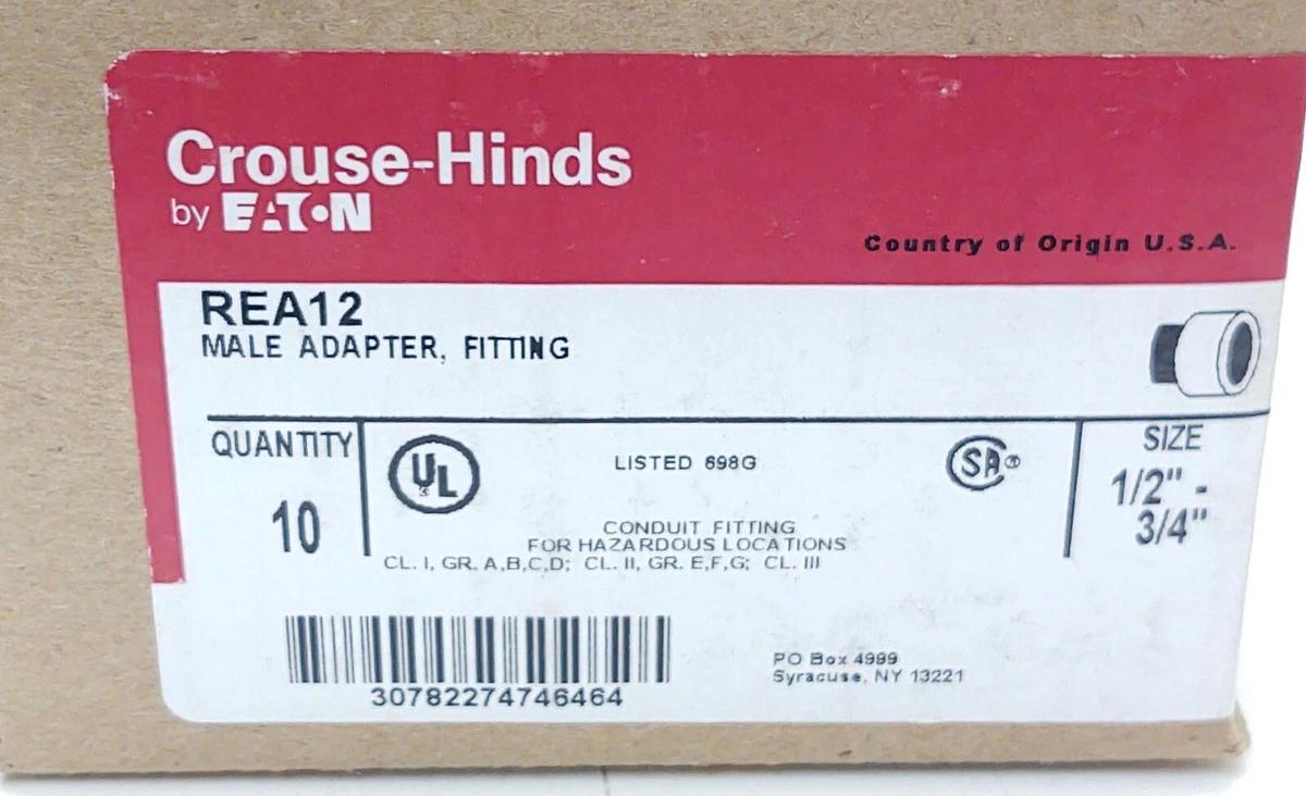 🔥10 Eaton Crouse-Hinds REA12 SA, Explosion Proof IMC/Rigid Reducer, 1/2 x 3/4