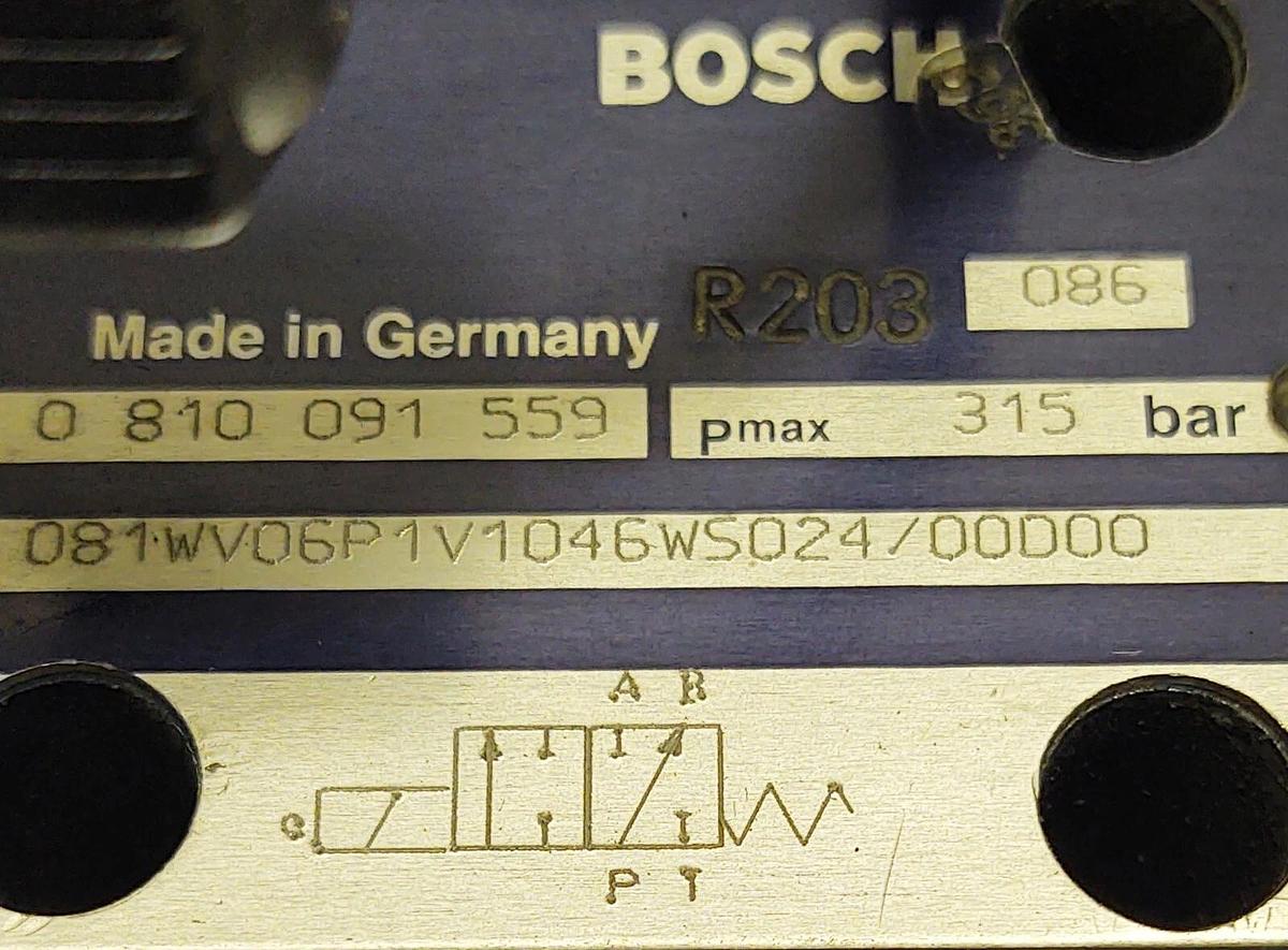 Used BOSCH D03 24 VDC Hydraulic Control Valve 081WV06P1V1046WS024/00D00 Arburg