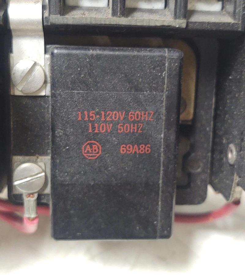 Used 🔥 ALLEN-BRADLEY 509-T0D/TOD NEMA NON-REVERSING STARTER 120V COIL 69A86