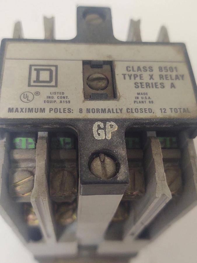 Used 🔥Square D Class 8501 Control Relay, Form GP Series A, 120V Coil Type XO 80