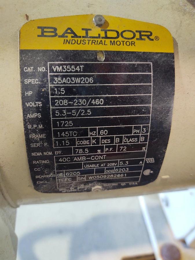 Used 🔥 IMS 111878 1-1/2HP Corner Drum Tumbler 3Ph 230/460V