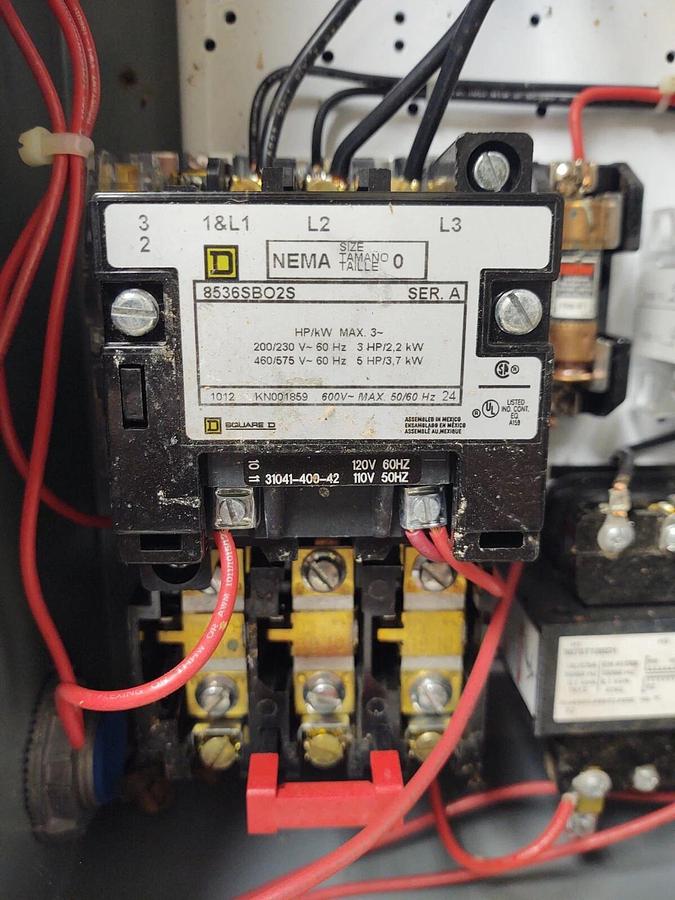 Used Square D NEMA 0 Combination Motor Starter Disconnect 8538SBA21V81CFFP11 120 Coil