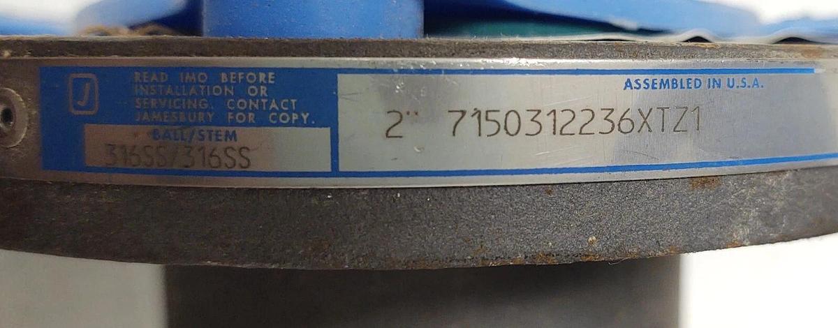 🔥 NEW Jamesbury, WCB 2" Ball Valve, 6" Flange, CSTL Body, P/N: 7150312236XTZ1