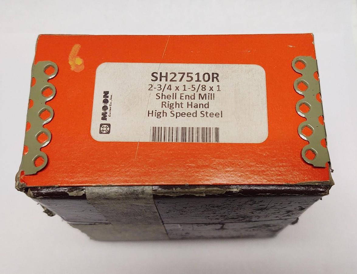 MOON 2-3/4" OD 1-5/8" 10-Flute HSS RH Finisher Shell End Mill Uncoated, 1" Arbor