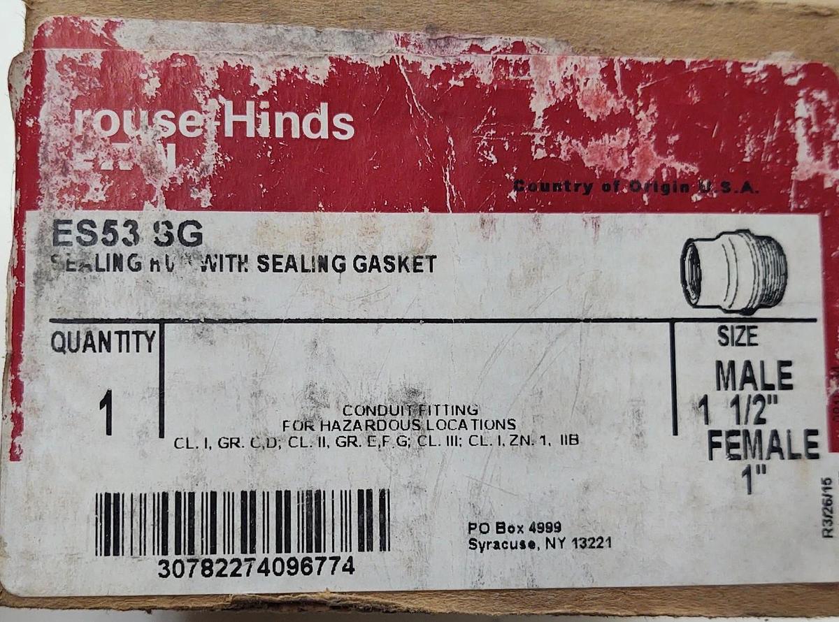 EATON COOPER CROUSE HINDS  ES53-SG Explosion-Proof Conduit Sealing Hub 1-1/2"x1"