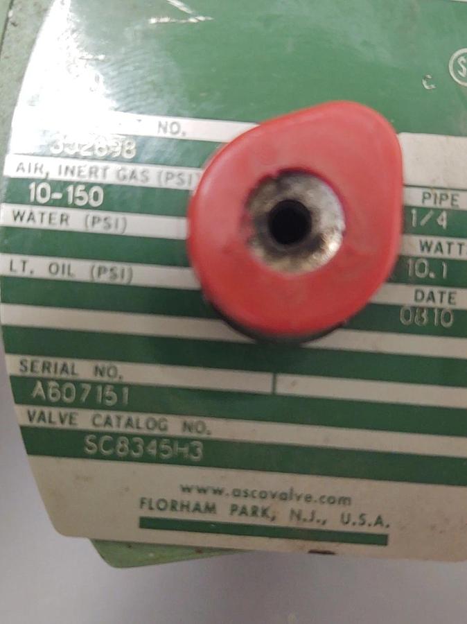 Used đŸ”¥TESTED - ASCO 8345H3 VALVE 120V COIL, 1/4" NPT