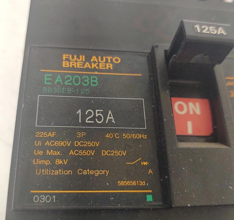 Used 🔥 Clean Fuji EA203B 125A Auto Circuit Breaker