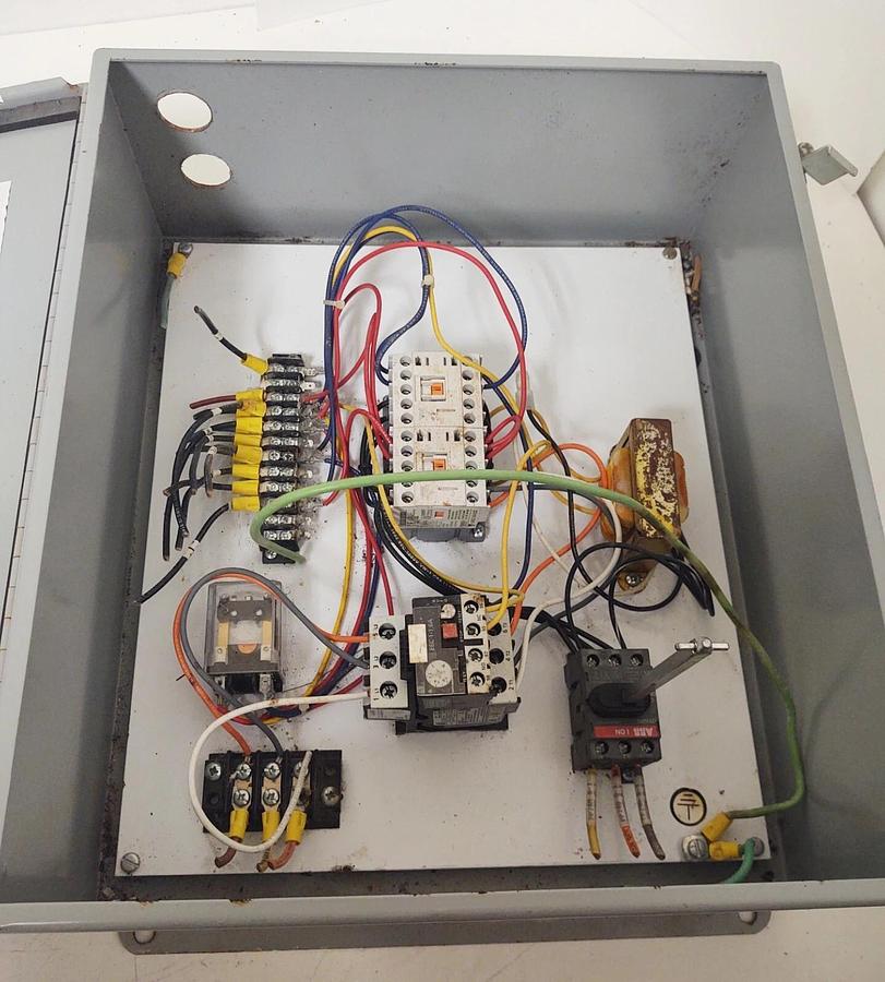 Used 🔥 Hoffman A1614CH 14" x 16" x 6" Steel Enclosure with Modifications Contactors