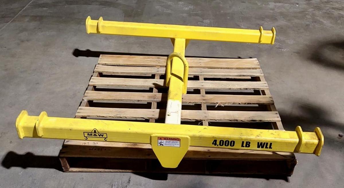 Used 🔥 M&W Bulk Container Lifting Beam WLL 4000 Lbs.  Super Sack Bag Hoist Crane
