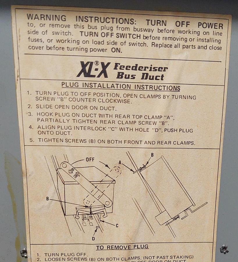Used GOULD / SIEMENS ITE BUS PLUG RV361 Flex-A-Plug 30A 600V 3W 3PH FUSIBLE