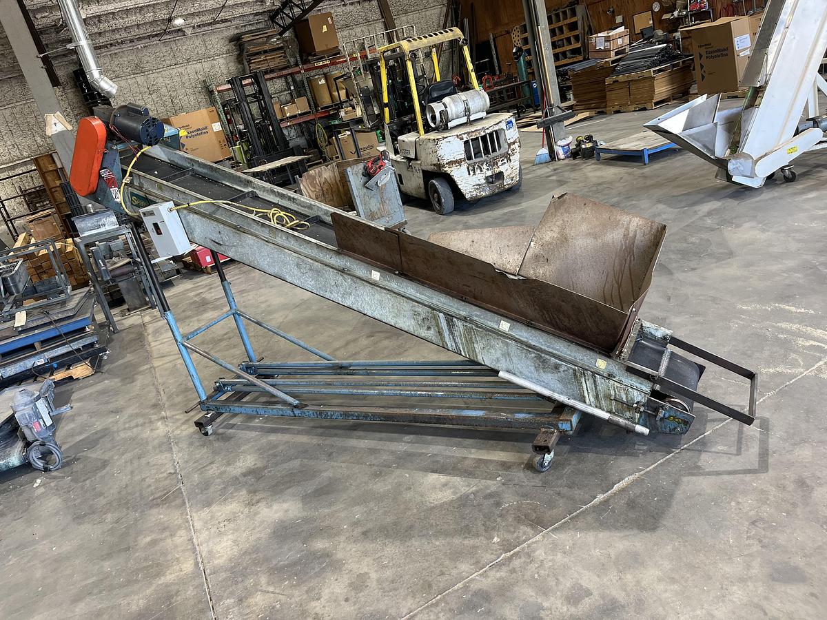 Used 12" x 10' Cleated Conveyor 110v Single phase
