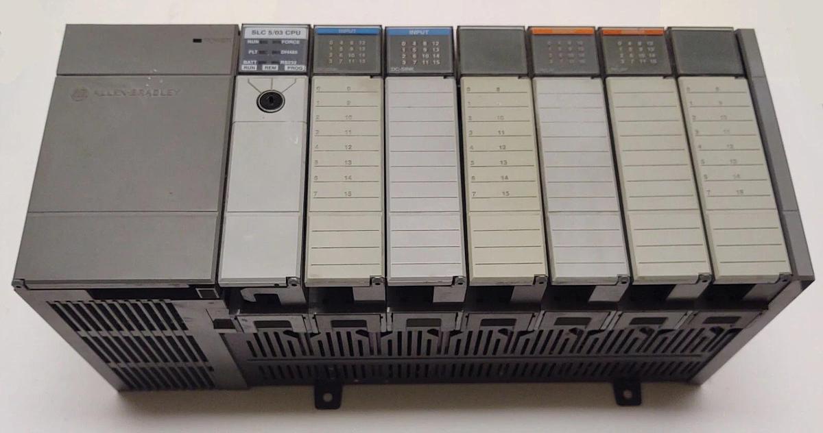 Used PLC Allen-Bradley SLC500 1746-A7 Rack 7 Slots Power Supply And 4 I/O Cards TEST