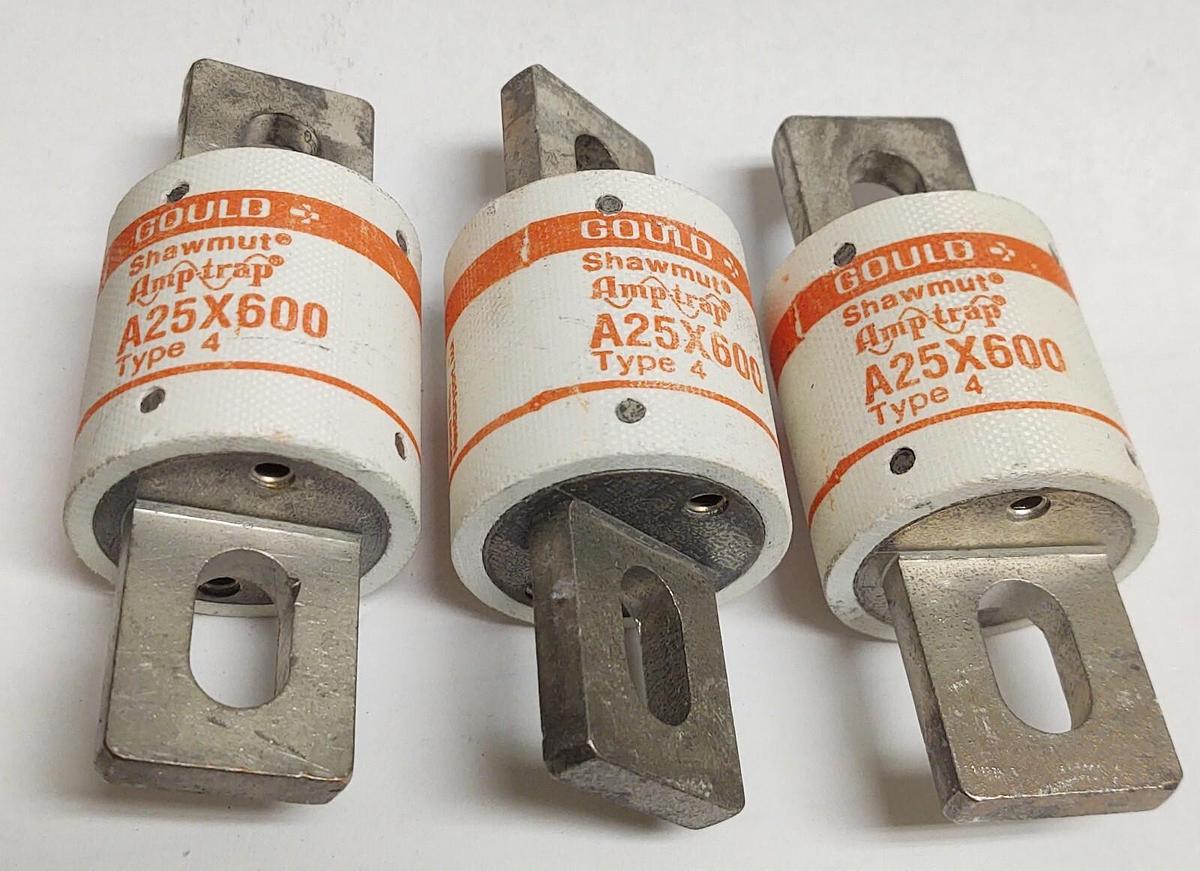 🔥 (3 NEW) Gould Shawmut A25X600 Type 4 Fuse
