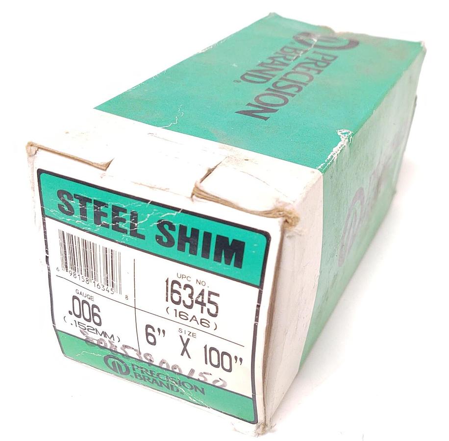 🔥 NOS PRECISION BRAND 16345 .006 GAUGE 6" x 100" STEEL SHIM