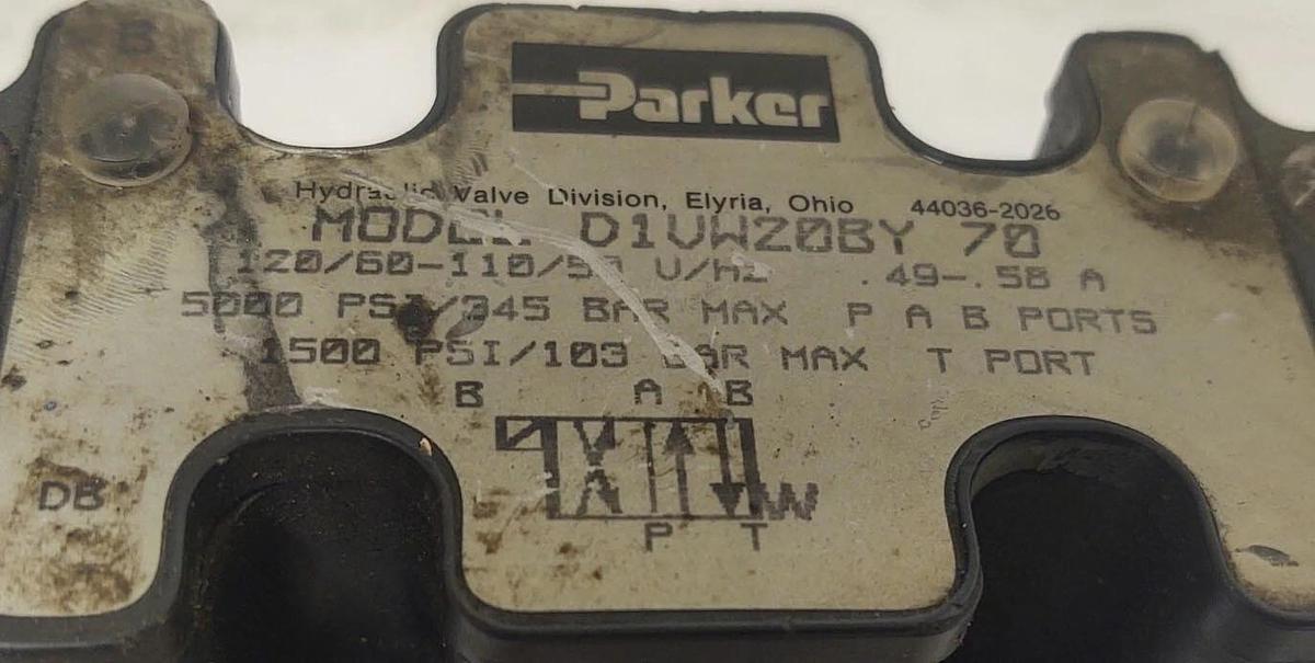 Used 🔥PARKER D1VW20BY70 120-110V Directional Control Valve Hydraulic