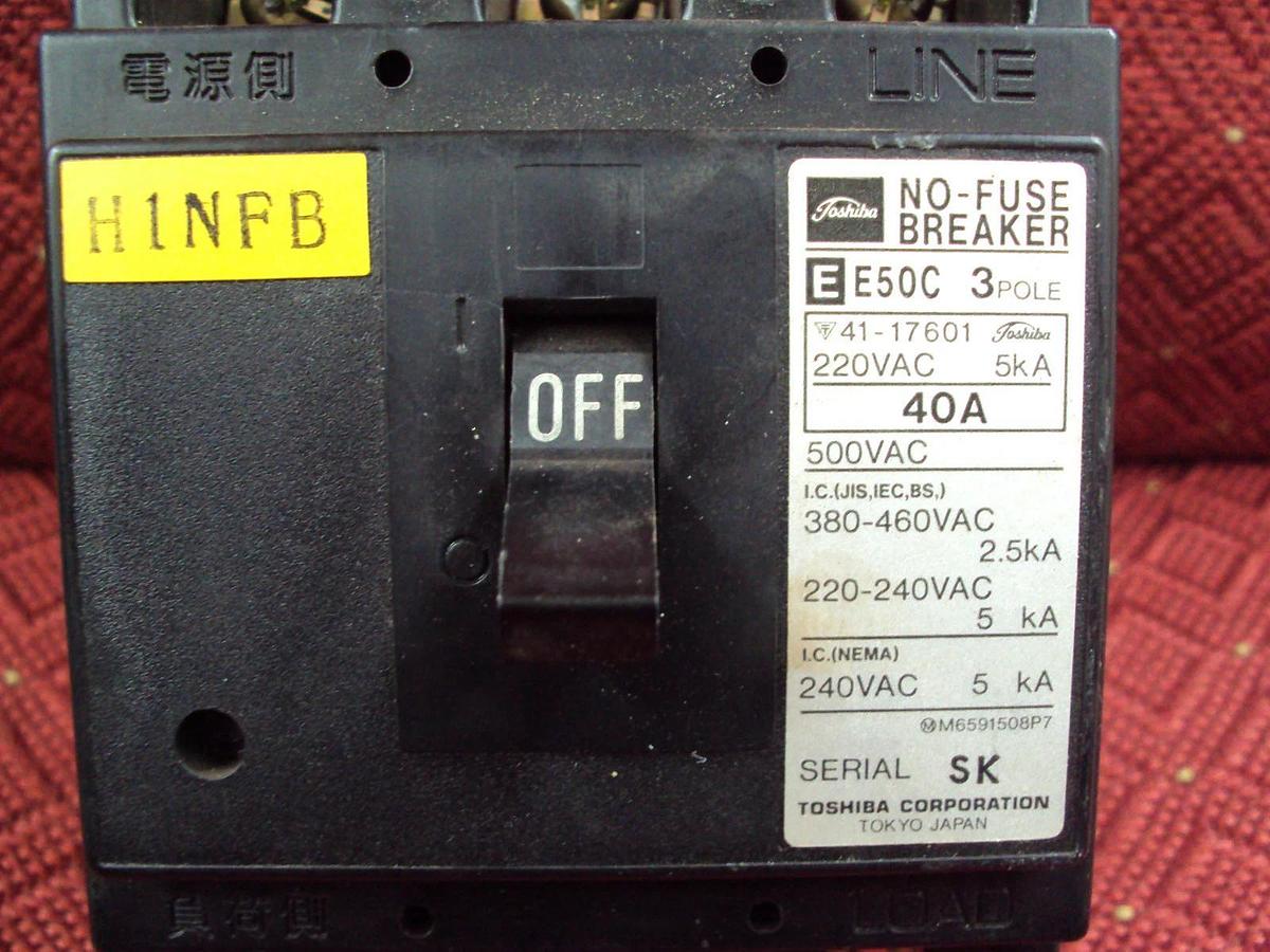 Used Toshiba E50C Circuit Breaker 3 Pole 40 AMP 41-17601