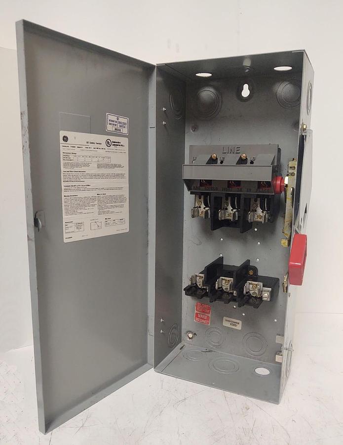 Used 🔥GE TH3362 Disconnect 60 Amp 600 Volt 3P3W Fusible Model 10
