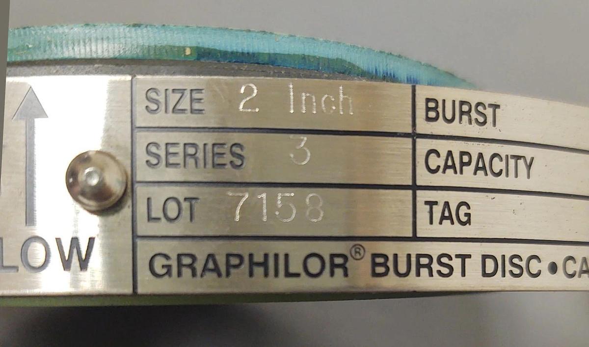 🔥Graphilor 1397978 Burst Disc 2" Series 3, 60 PSIG @ 72°F Graphite