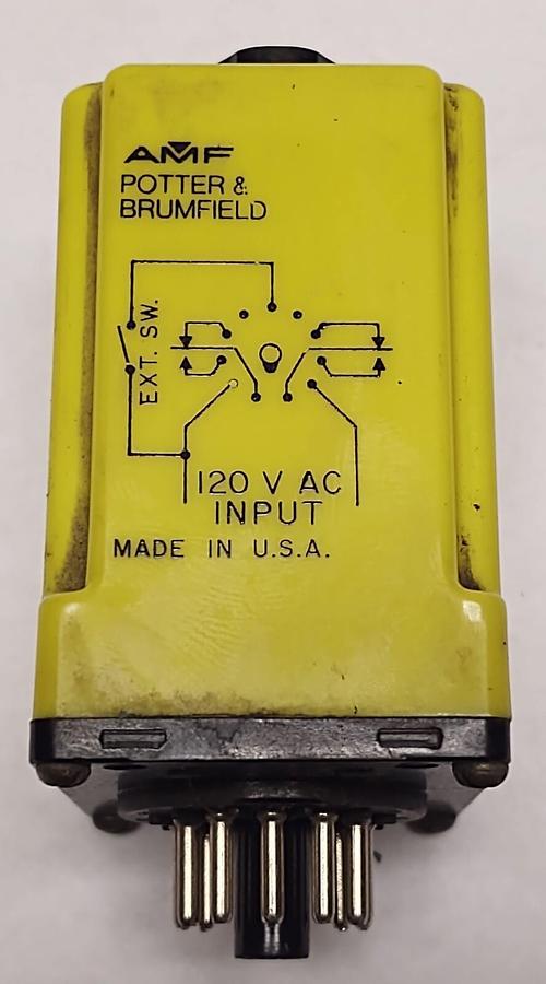 Used Potter & Brumfield CGB-38-78005M CGB3878005M 120VAC .5-5 Min Time Delay Relay