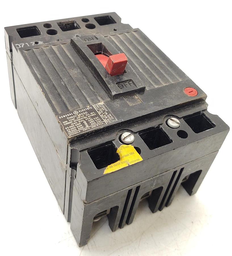 Used 🔥 THED136050 General Electric 50 Amp 3 Pole 600V Circuit Breaker