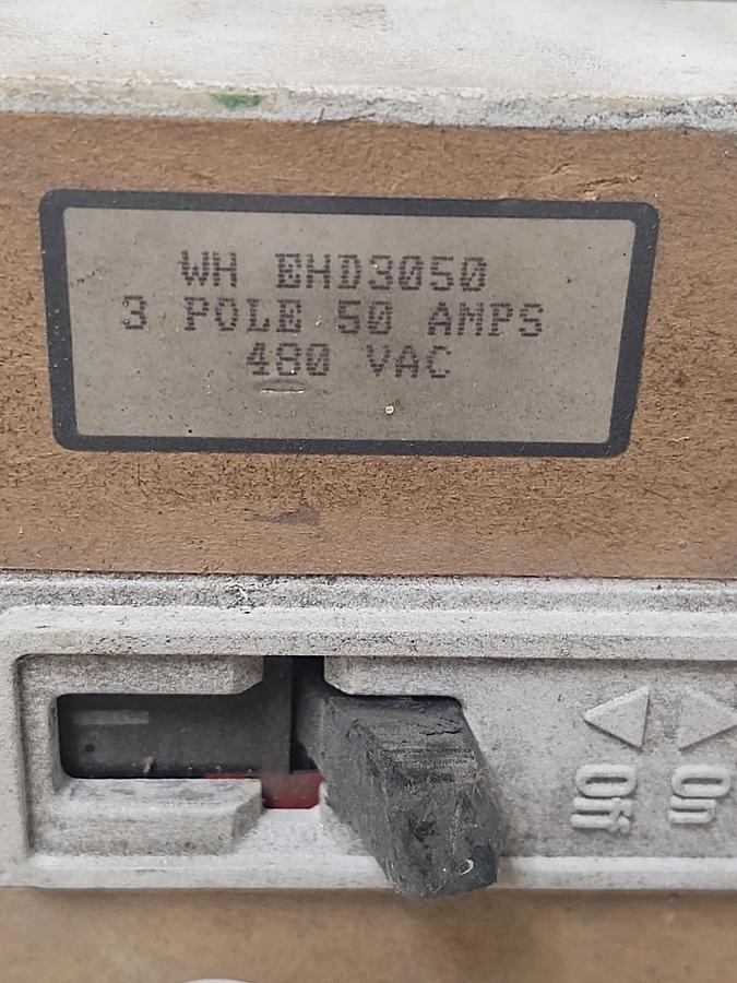 Used 🔥Eaton/Cutler-Hammer/ WH EHD3050 Circuit Breaker 3P 50A 480V