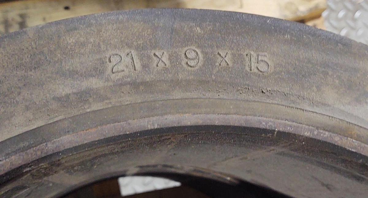 Used (2) 21x9x15 Tires Mono Cushion Forklift Press-On Smooth Tire 21/9/15 USA 21915
