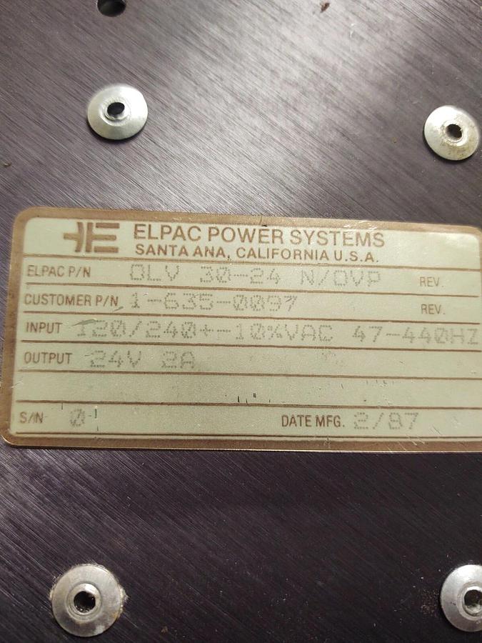 Used ELPAC POWER SYSTEMS POWER SUPPLY OLV 30-24 N/OVP 24V 2A 2 A AMP OLV3024NOVP