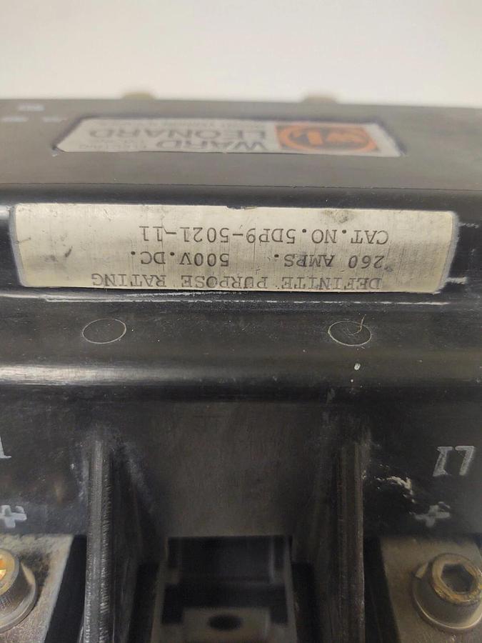 Used 🔥 TESTED WARD LEONARD 5DP9-5021-11 CONTACTOR 260A 500VDC 115V COIL