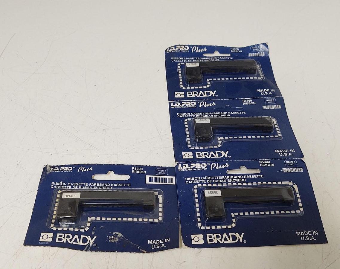 🔥QTY 4 - BRADY BLACK PRINTER RIBBON CARTRIDGE R5300