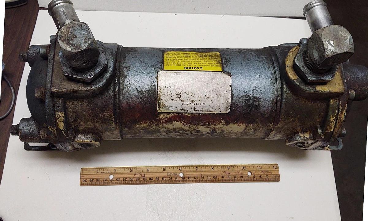 Used 6" Industrial Tube Shell Heat Exchanger Model A-1014-7522 Oil Cooler Open Tubes
