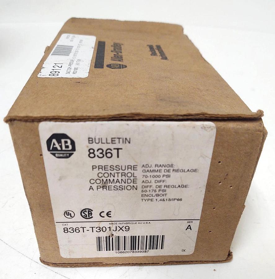 🔥NEW ALLEN BRADLEY 836T-T301JX9 PRESSURE CONTROL SER. A 70-1000PSI