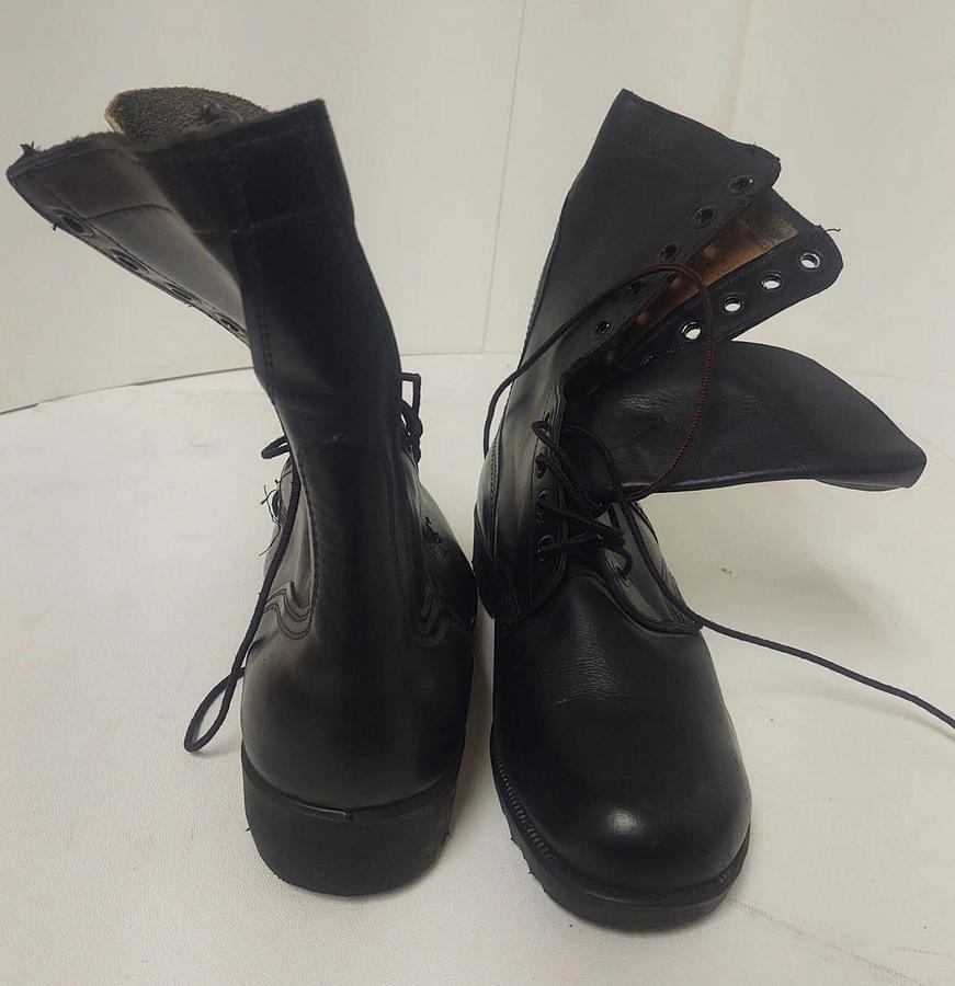Used 🔥NEW RO-SEARCH Military Army Combat Boots Men 7 XW Black Leather Lace Up 70's