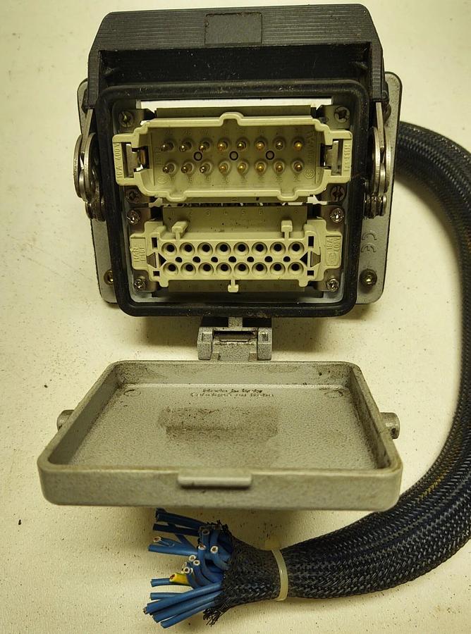 Used HARTING Han Bulkhead E16F HS12 Han-E16M Plugs Sealed Electrical Enclosure