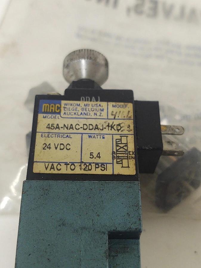 Used 🔥Mac Valves 45A-NAC-DDAJ-1KD Solenoid Valve 24VDC Coil