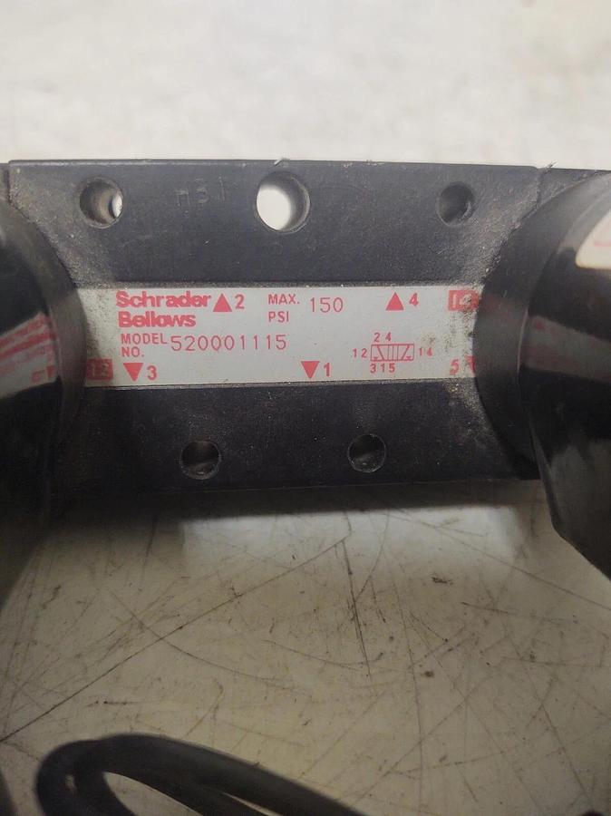 🔥Schrader Bellows 520001115 Double Solenoid Valve 4 Way 2 Pos 150PSI 120V Coil