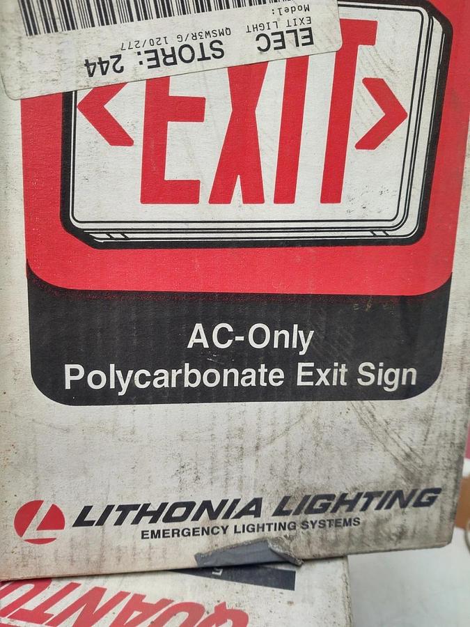 🔥LITHONIA INCANDESCENT EXIT SIGN QM S W 3 R/G 120 NEW QMSW3R120