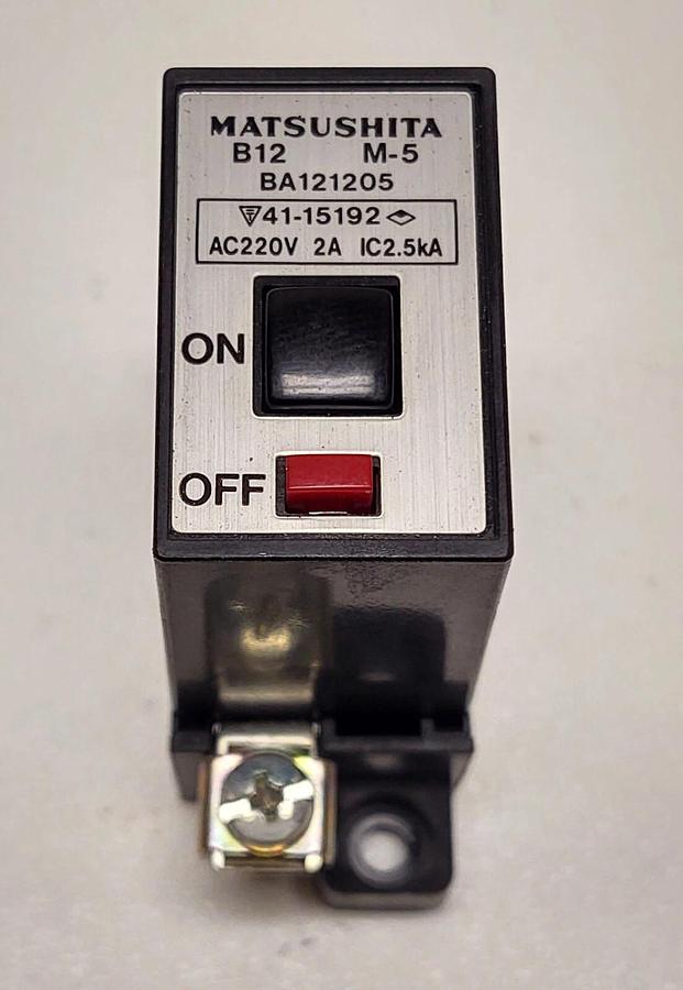 Used (LOT of 2) MATSUSHITA CIRCUIT BREAKERS B22 M-5, 2 Amp BA121205 INLINE PROTECTION