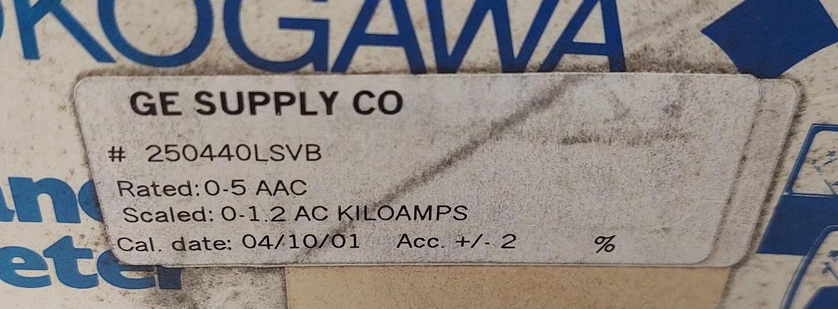 🔥 NEW BIG Yokogawa Power Panel Meter AC Kilo Amps 250440LSVB 0-1.2 Kiloamps A-C