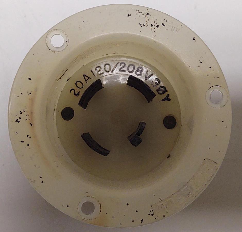 Used (Lot 2) Hubbell L18-20P HBL2445 20A Flanged Locking Receptacle 4P 120/208 Vac