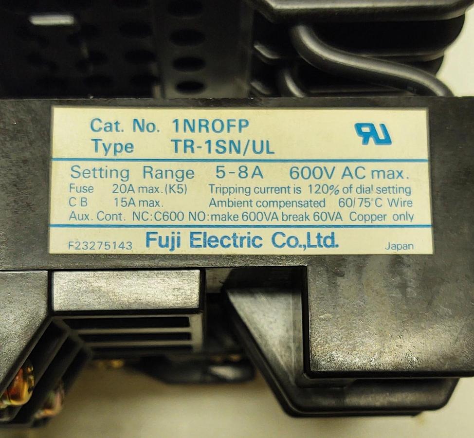 Used FUJI ELECTRIC 1RC0F01 CONTACTOR 1RC0F01 SRCA3631-5-1 W/ 1NR0FP, TR-1SN/UL