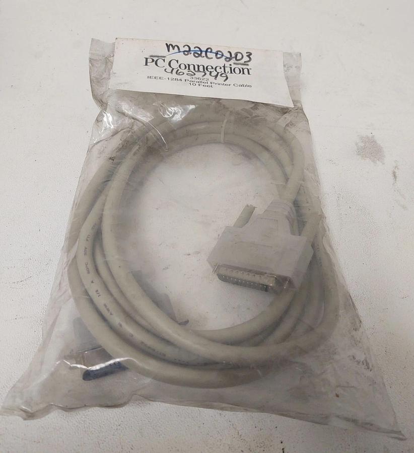 🔥 NEW Vintage Parallel Printer Cable IEEE-1284 DB25M To CN36M 10FT 33622