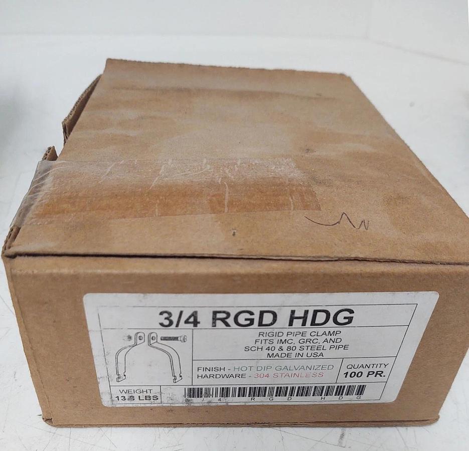 🔥(100 Pairs) Strut Pipe/Conduit Clamp, HDG RGD 3/4 Hot Dip Galvanized Clamp