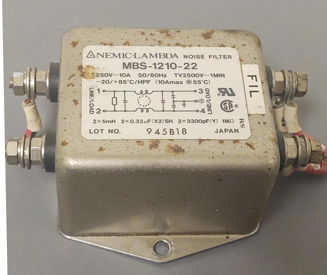 Used 🔥Nemic-Lambda MBS-1210-22 Noise Filter Power Line EMC Filter 250V~10A