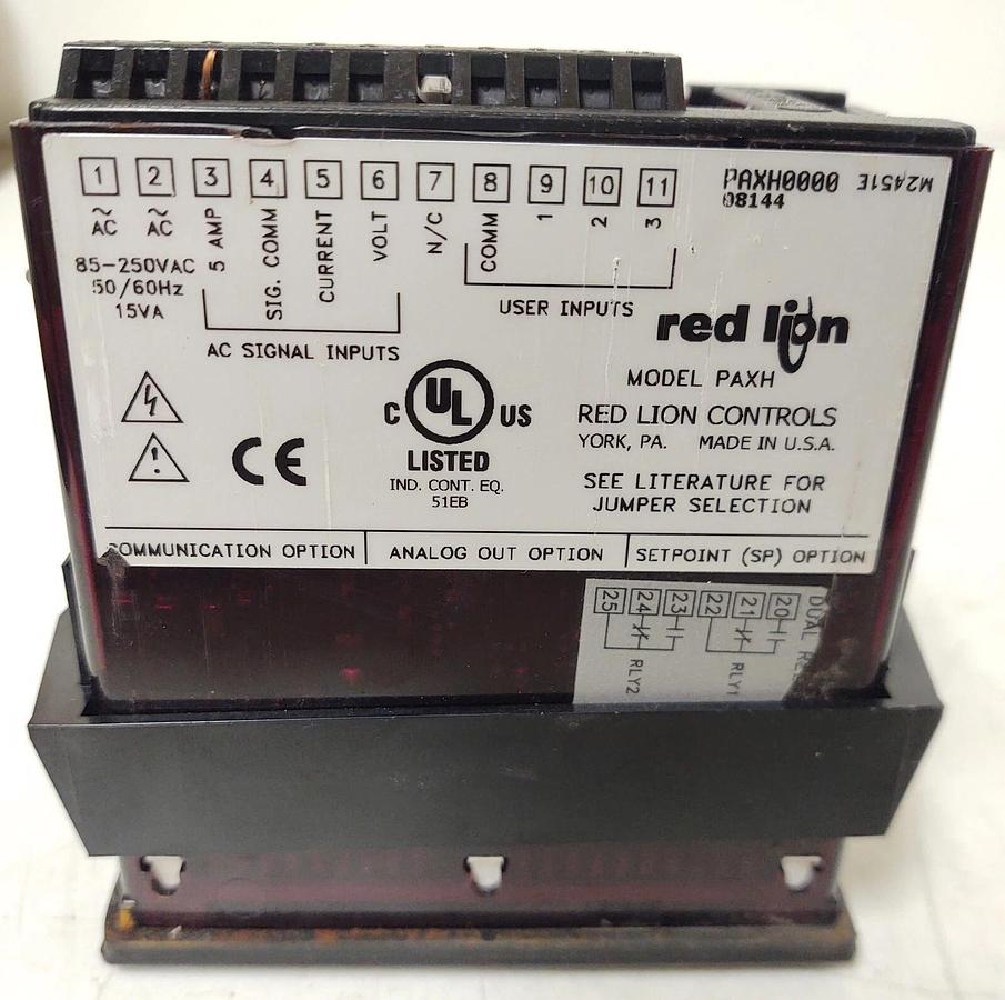 Used 🔥 RED LION CONTROLS PAXH0000 PANEL METER PAXH 85-250VAC 50/60Hz 15VA