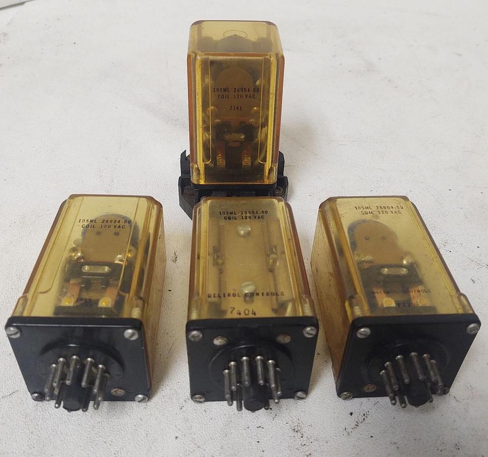 Used 🔥(4 Lot) DELTROL RELAY 105ML 26904-60 120V Coil 7404