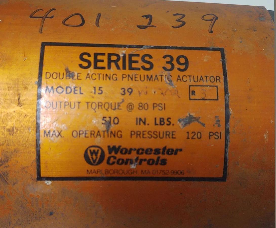 Used 🔥Worcester Controls Series 39 Pneumatic Actuator - Double acting 80PSI 15-39