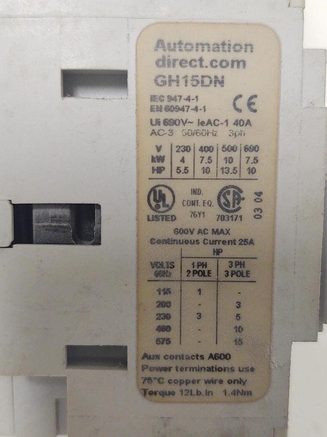 Used 🔥Automation Direct Contactor GH15DN & Starter MS25-160 w/"Bridge" Combo Used