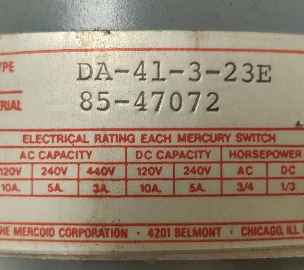 🔥NOS Mercoid DWYER DA-41-3-23E / DA41323E, 5-75 PSI